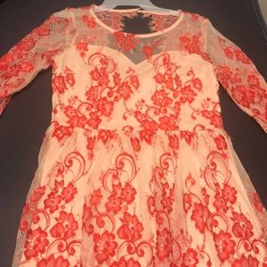 Lace print dress